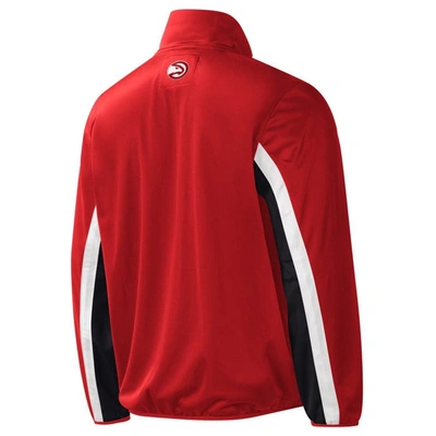 Shop G-iii Sports By Carl Banks Red Atlanta Hawks Contender Wordmark Full-zip Track Jacket