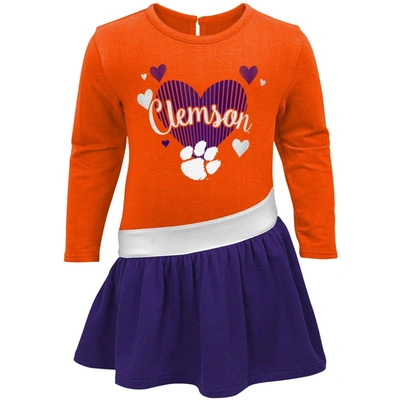 Shop Outerstuff Girls Infant Orange Clemson Tigers Heart French Terry Dress