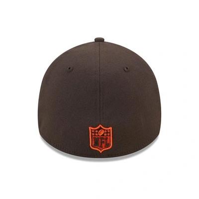 Shop New Era Orange/brown Cleveland Browns Shattered 39thirty Flex Hat