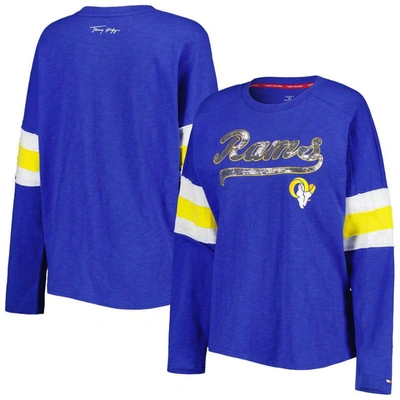 Shop Tommy Hilfiger Royal Los Angeles Rams Justine Long Sleeve Tunic T-shirt