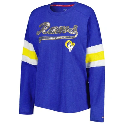 Shop Tommy Hilfiger Royal Los Angeles Rams Justine Long Sleeve Tunic T-shirt