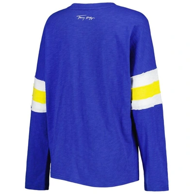 Shop Tommy Hilfiger Royal Los Angeles Rams Justine Long Sleeve Tunic T-shirt