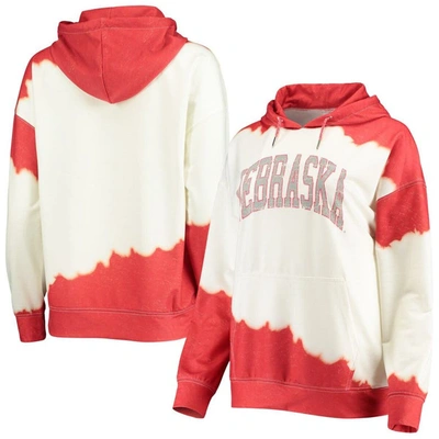 Shop Gameday Couture White/scarlet Nebraska Huskers For The Fun Double Dip-dyed Pullover Hoodie