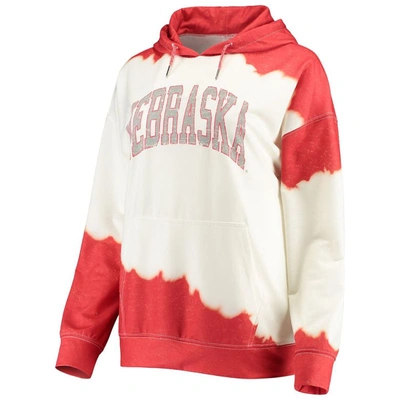 Shop Gameday Couture White/scarlet Nebraska Huskers For The Fun Double Dip-dyed Pullover Hoodie