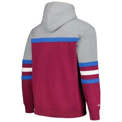 Shop Mitchell & Ness Burgundy/gray Colorado Avalanche Head Coach Pullover Hoodie