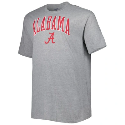 Shop Champion Heathered Gray Alabama Crimson Tide Big & Tall Team Arch Over Wordmark T-shirt In Heather Gray