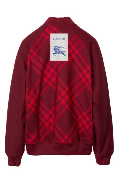 Shop Burberry Check Reversible Bomber Jacket In Ripple Ip Check