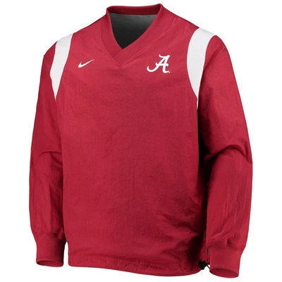 Shop Nike Crimson Alabama Crimson Tide Rev Pullover Windbreaker Jacket