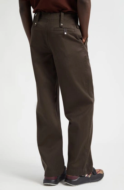 Shop Burberry Relaxed Fit Cotton Sateen Pants In Otter