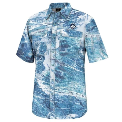 Shop Colosseum Blue Uconn Huskies Realtree Aspect Charter Full-button Fishing Shirt