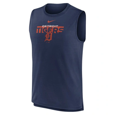Shop Nike Navy Detroit Tigers Knockout Stack Exceed Performance Muscle Tank Top