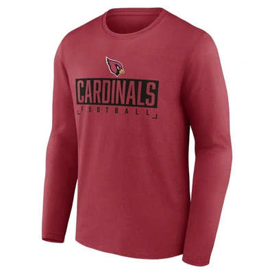 Shop Fanatics Branded Cardinal Arizona Cardinals Stack The Box Long Sleeve T-shirt