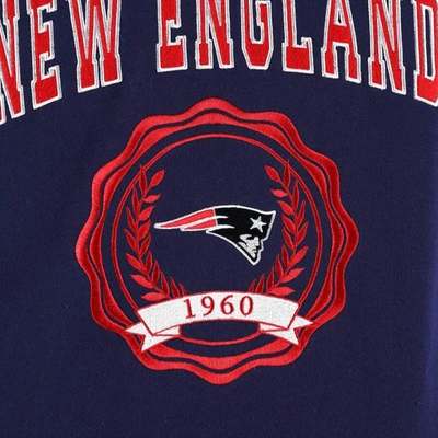 Shop Tommy Hilfiger Navy New England Patriots Becca Drop Shoulder Pullover Hoodie