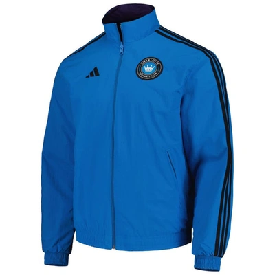Shop Adidas Originals Adidas Blue/purple Charlotte Fc 2023 On-field Anthem Full-zip Reversible Team Jacket