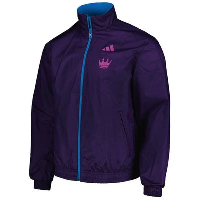 Shop Adidas Originals Adidas Blue/purple Charlotte Fc 2023 On-field Anthem Full-zip Reversible Team Jacket
