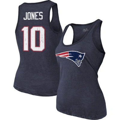 Shop Majestic Threads Mac Jones Navy New England Patriots Player Name & Number Tri-blend Tank Top