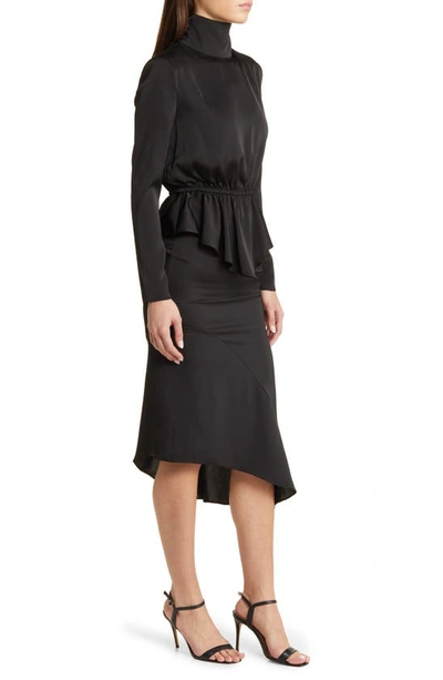 Shop Nikki Lund Roxy Long Sleeve Top & Asymmetric Hem Skirt In Black