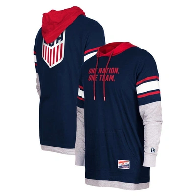 Shop 5th And Ocean By New Era 5th & Ocean By New Era Navy Usmnt Twofer Pullover Hoodie