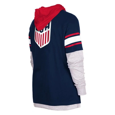 Shop 5th And Ocean By New Era 5th & Ocean By New Era Navy Usmnt Twofer Pullover Hoodie