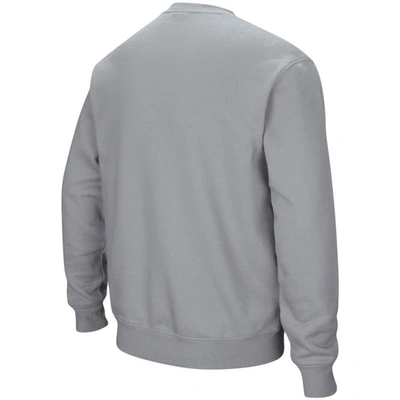 Shop Colosseum Heathered Gray Ndsu Bison Arch & Logo Tackle Twill Pullover Sweatshirt In Heather Gray