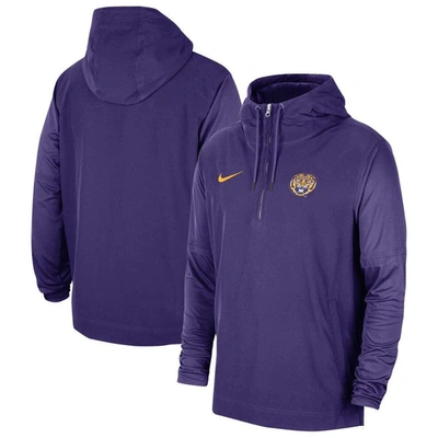Shop Nike Purple Lsu Tigers 2023 Sideline Player Quarter-zip Hoodie Jacket