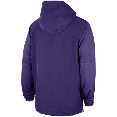 Shop Nike Purple Lsu Tigers 2023 Sideline Player Quarter-zip Hoodie Jacket