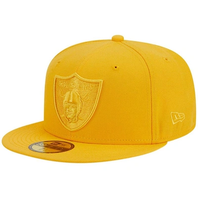 Shop New Era Gold Las Vegas Raiders Color Pack 59fifty Fitted Hat