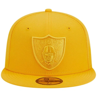 New Era Gold Las Vegas Raiders Color Pack 59fifty Fitted Hat In Gold