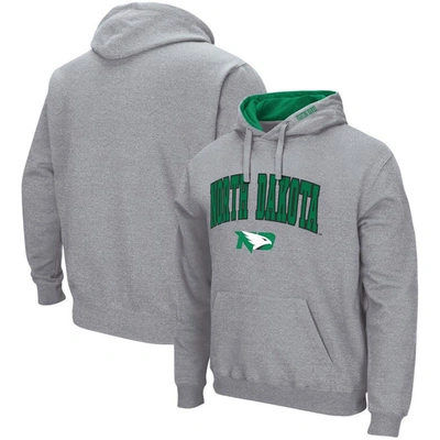 Shop Colosseum Heathered Gray North Dakota Arch And Logo Pullover Hoodie In Heather Gray