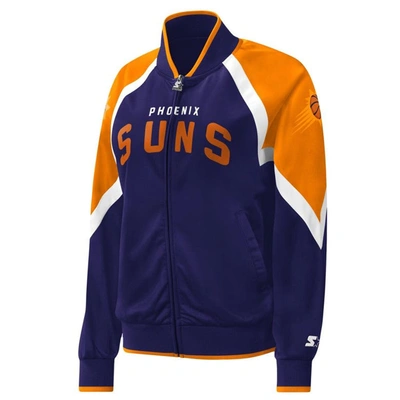 Shop Starter Purple Phoenix Suns Slam Dunk Raglan Full-zip Track Jacket