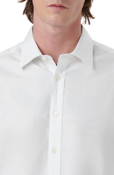 Shop Bugatchi Julian Stretch Cotton Button-up Shirt In White
