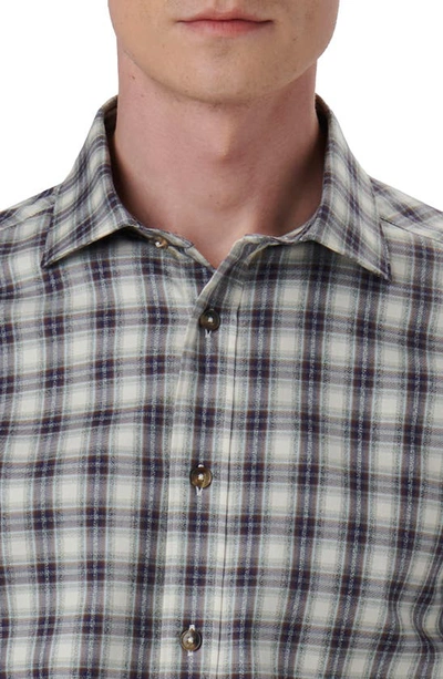 Shop Bugatchi Axel Shaped Fit Plaid Cotton Button-up Shirt In Khaki