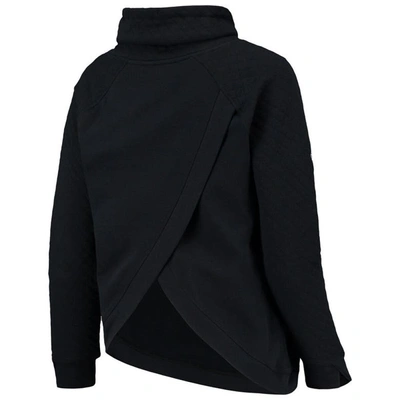 Shop Levelwear Black New York Yankees Vega Funnel Neck Raglan Pullover Sweatshirt