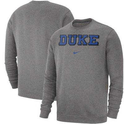 Shop Nike Heather Gray Duke Blue Devils Club Fleece Sweatshirt