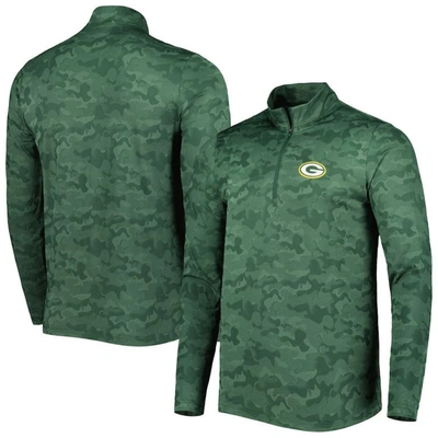 Shop Antigua Green Green Bay Packers Brigade Quarter-zip Sweatshirt