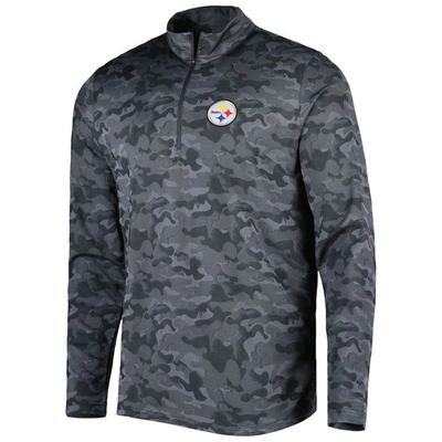 Shop Antigua Black Pittsburgh Steelers Brigade Quarter-zip Sweatshirt