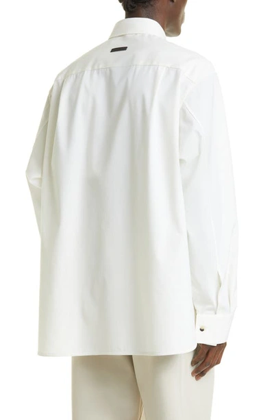 Shop Fear Of God Eternal Stretch Cotton & Wool Button-up Shirt In Cream