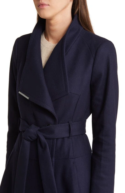 Shop Ted Baker Roseika Flared Wool Blend Coat In Dark Blue