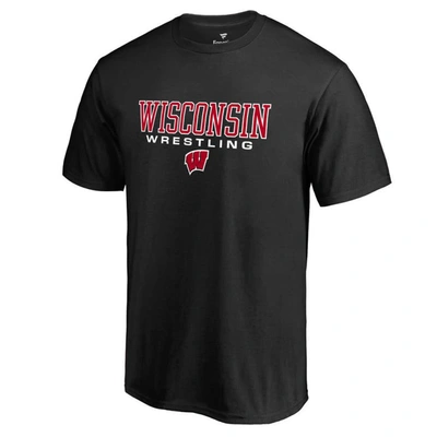 Shop Fanatics Branded Black Wisconsin Badgers True Sport Wrestling T-shirt