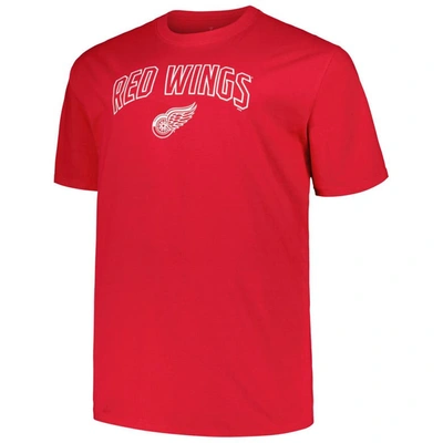 Shop Profile Red Detroit Red Wings Big & Tall Arch Over Logo T-shirt