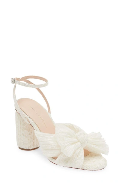 Shop Loeffler Randall Camellia Ankle Strap Sandal In White/ Cream