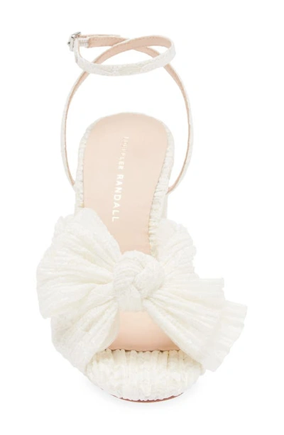 Shop Loeffler Randall Camellia Ankle Strap Sandal In White/ Cream