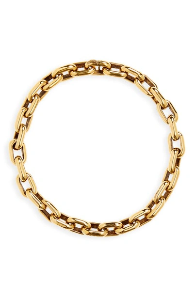Shop Alexander Mcqueen Peak Chain Necklace In Light Ant.gold