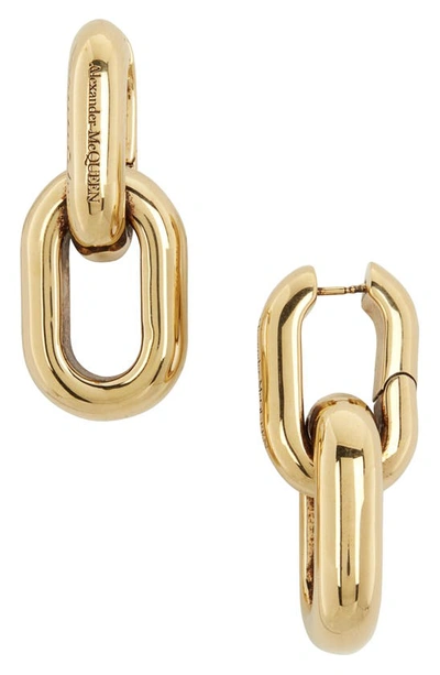 Shop Alexander Mcqueen Peak Chain Drop Earrings In Light Antique Gold