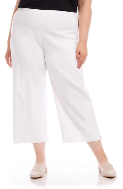 Shop Karen Kane Crop Wide Leg Pants In Off White