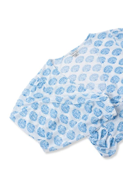 Shop Habitual Kids' Long Sleeve Cover-up Top & Pants Set In Blue Print