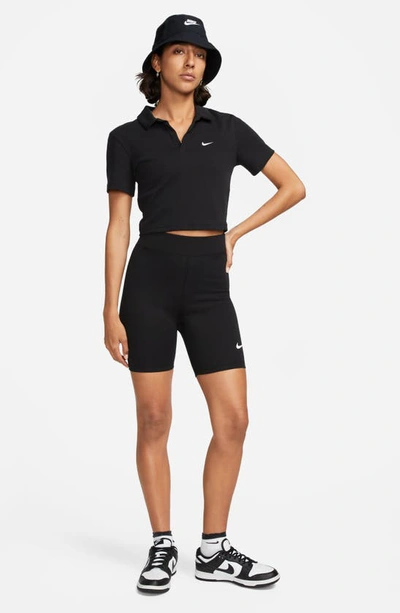 Shop Nike Sportswear Classics High Waist Bike Shorts In Black/ Sail