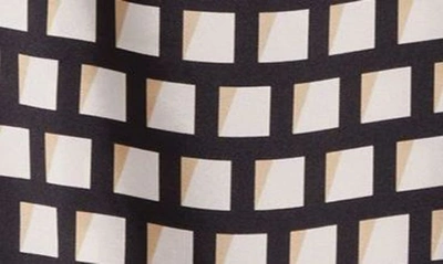 Shop Marina Rinaldi Geometric Print Twill Blouse In Black