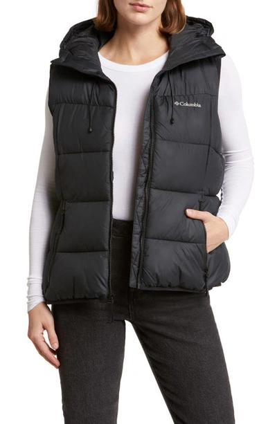 Shop Columbia Pike Lake Ii Water Repellent Hooded Puffer Vest In Black