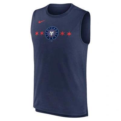 Shop Nike Navy Chicago Cubs City Connect Muscle Tank Top